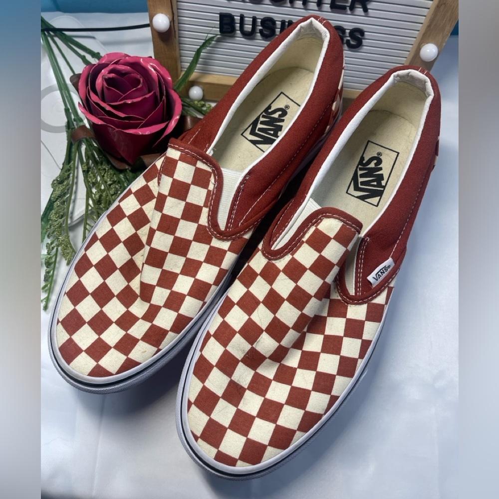 Vans Red Checkered Slip-On Shoes